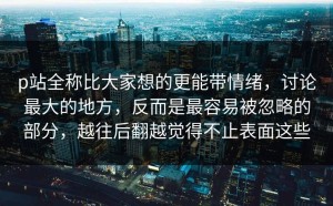 p站全称比大家想的更能带情绪，讨论最大的地方，反而是最容易被忽略的部分，越往后翻越觉得不止表面这些