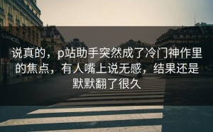 说真的，p站助手突然成了冷门神作里的焦点，有人嘴上说无感，结果还是默默翻了很久